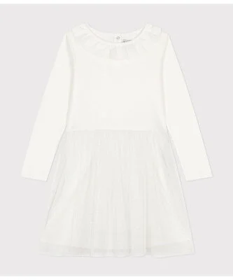 PETIT BATEAU 長袖チュールワンピース