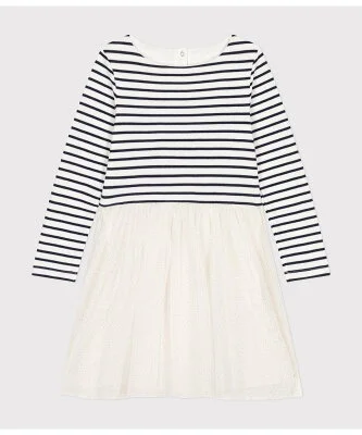 PETIT BATEAU 長袖チュールワンピース