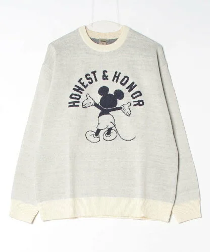 GLOSTER 限定展開【Disney】【Mickey】【TOM&JERRY】ジャガード クルーネックニット