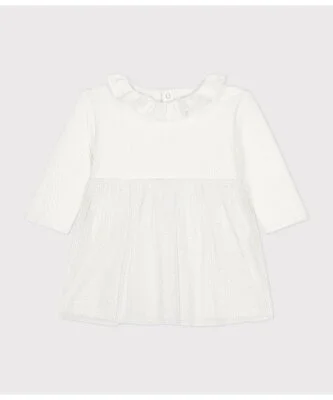 PETIT BATEAU 長袖チュールワンピース