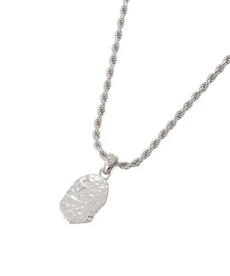 A BATHING APE APE HEAD SILVER NECKLACE