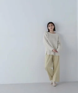 NATURAL BEAUTY BASIC ベルテッドタックワイドパンツ