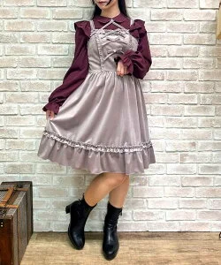 axes femme POETIQUE ベロアキャミワンピース