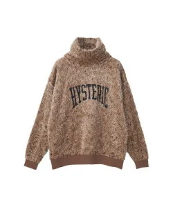 HYSTERIC GLAMOUR VARSITY LOGO刺繍 オフタートルプルオーバー