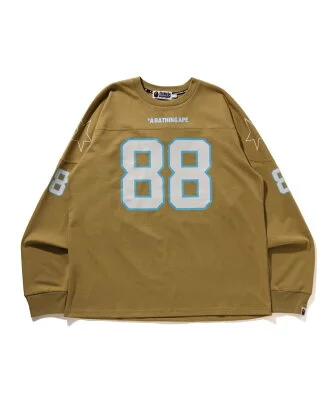 A BATHING APE BAPE FOOTBALL RELAXED FIT LS TEE