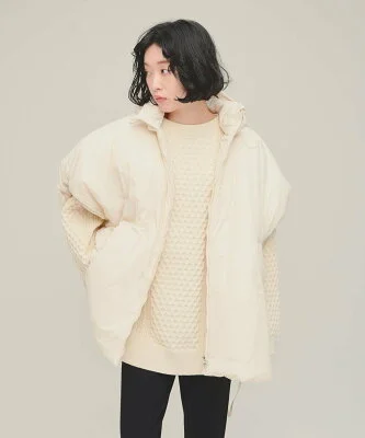 【SALE／30%OFF】eL Puffer Big Vest ジーナシス ジャケット・アウター ポンチョ ホワイト ブラック【送料無料】