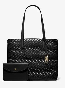 MICHAEL KORS ELIZA ウーヴン レザー トート エクストララージ