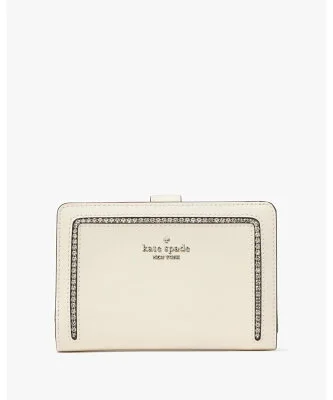 kate spade new york マディソン フェイク クリスタル インレイ ミディアム コンパクト バイフォールド ウォレット