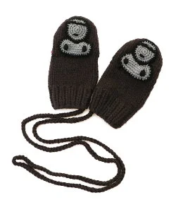 A BATHING APE BABY MILO WOOL MIX KNIT MITTENS