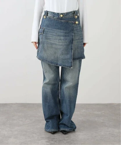 Oriens JOURNAL STANDARD 【GANNI / ガニー】 Heavy Washed Denim Flared Skirt Je J1562