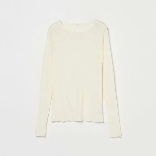 TICCA WOOL SILK RIB CREWNECK