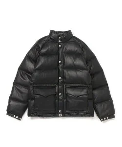 A BATHING APE LEATHER CLASSIC DOWN JACKET