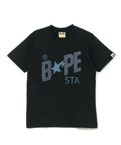 A BATHING APE DENIM BAPE STA LOGO TEE