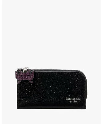 kate spade new york スペース インベーダー * ケイト・スペード ニューヨーク グリッター パテント スモール スリム バイフォールド ウォレット