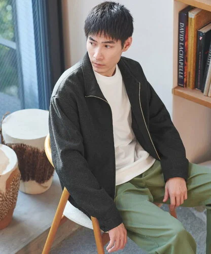 UNITED ARROWS green label relaxing TRW フランネル スタンド ブルゾン -防シワ-