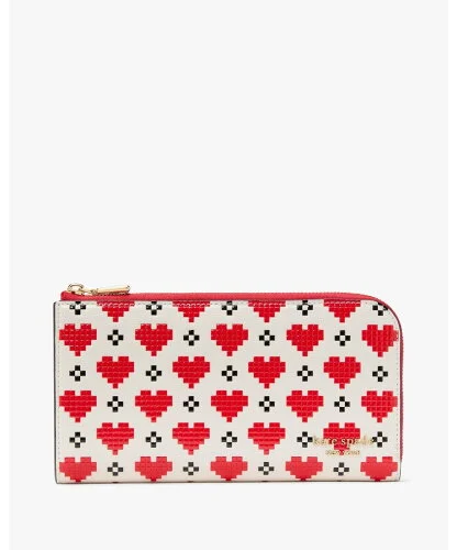 kate spade new york デヴィン ピクセル ハート ジップ アラウンド コンチネンタル ウォレット