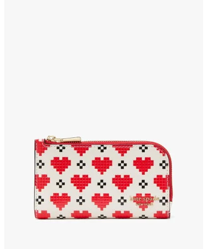 kate spade new york デヴィン ピクセル ハート スモール スリム バイフォールド ウォレット