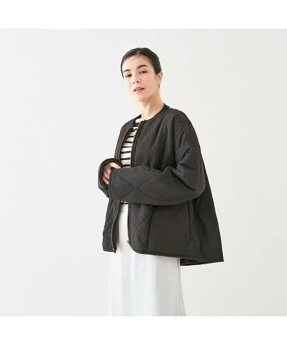 collex 【WEB限定】タフタ*ファーキルト リバーシブルブルゾン