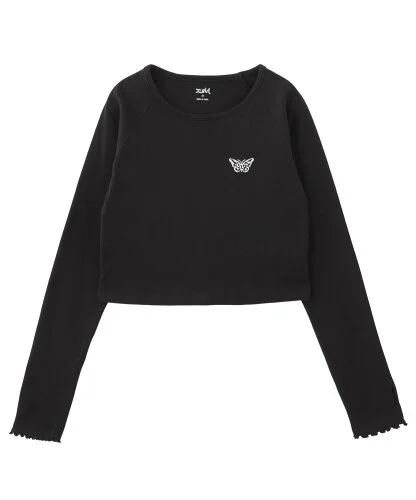 X-girl ONE POINT BUTTERFLY L/S BABY TOP