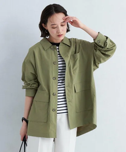 UNITED ARROWS green label relaxing リップ ビッグ ポケット シャツ -ウォッシャブル・撥水・UVカット-