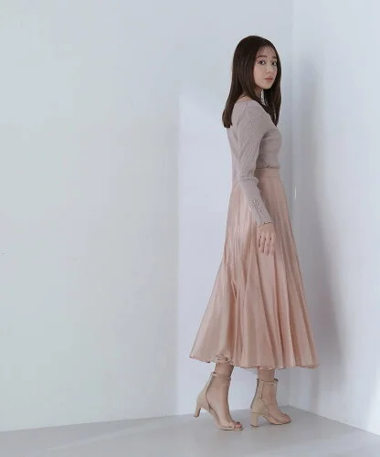 NATURAL BEAUTY BASIC シャイニーシアーボイルスカート