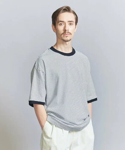 BEAUTY&YOUTH UNITED ARROWS ミジンボーダー リンガー Tシャツ