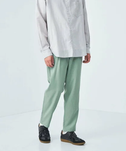 UNITED ARROWS green label relaxing ヘザーピンヘッド 1プリーツ ユーティリティパンツ 9分丈 イージーパンツ -ストレッチ・防シワ-