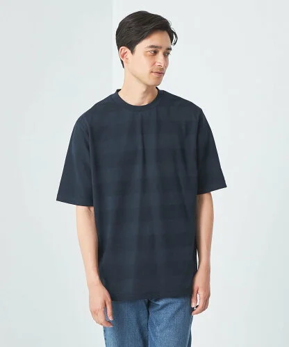 UNITED ARROWS green label relaxing ＜gim＞24s リンクス ボーダー クルーネック Tシャツ -吸水速乾-