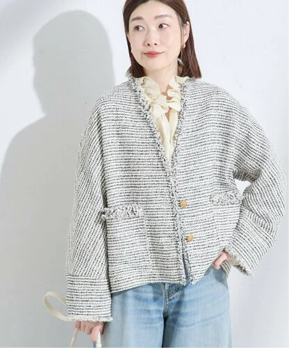 JOURNAL STANDARD L'ESSAGE 《予約》GIOLICA ツイードVネック ジャケット