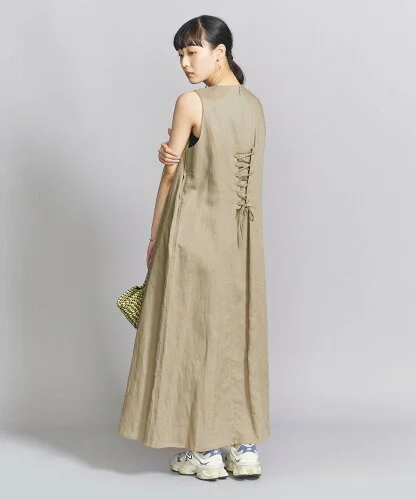 UNITED ARROWS レースアップ フレア ワンピース