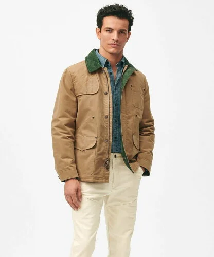 BROOKS BROTHERS コットンキャンバス キルティング バーンコート