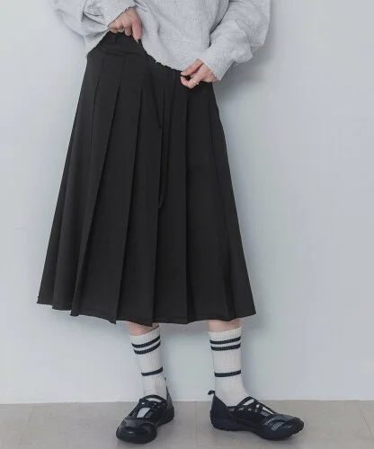 JEANASIS カットオフプリーツミモレスカート