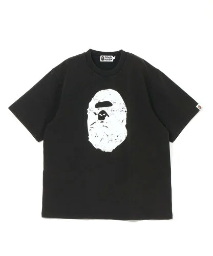 A BATHING APE HEAVY WASHED APE HEAD RELAXED FIT TEE