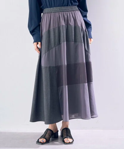YECCA VECCA 異素材MIXデザインスカート