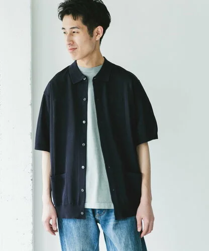 URBAN RESEARCH DOORS リネンライクショートスリーブシャツカーディガン