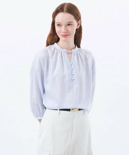 MACKINTOSH PHILOSOPHY リネンミックスギャザーブラウス