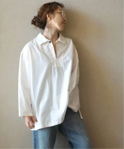 journal standard luxe 【ARMEN】POPLIN SKIPPER SHIRT