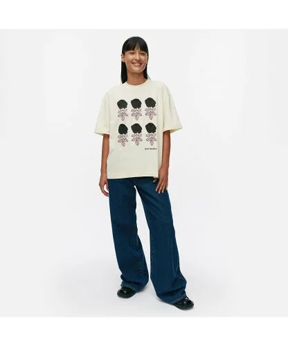 Marimekko Veisto Vihkiruusu Placement Tシャツ