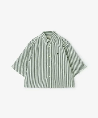 Gymphlex ｜ ショート ボタンダウン半袖シャツ STRIPE WOMEN
