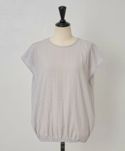 BEARDSLEY シアーチェックフレンチブラウス