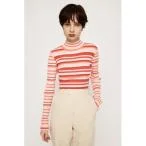 ニット MULTI BORDER KNIT TOPS マルチボーダー ニットトップス ショート丈 ハイネック レディース