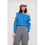 tシャツ Tシャツ OPEN SHOULDER CUT TOPS オープンショルダー カット トップス スリット オフショル風 カッティング ワンショ