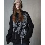 セーター ニット 「UNISEX」Oni-Waffle Hand Stitch Botanical Embroidery Prime-Over Cre