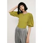 tシャツ Tシャツ TUCK SLEEVE CUT TOPS タック スリーブ カット トップス レディース