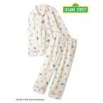 パジャマ 「SESAME STREET」「HOMME」総柄シャツ＆ロングパンツセット メンズ