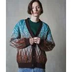 カーディガン 「UNISEX」Airy Mohair Argyle Prime-Over V-Neck Knit Cardigan/エアリーモヘアアー