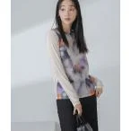 tシャツ Tシャツ ストレッチチュール 前後2wayシアートップス レディース