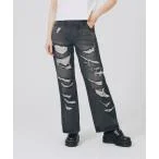 パンツ デニム ジーンズ RIPPED DENIM PANTS レディース