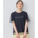 tシャツ Tシャツ 「WEB限定」チュールレイヤードロゴTシャツ レディース