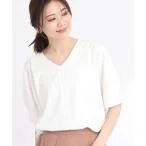 tシャツ Tシャツ 「SALE／マシンウォッシュ可能／UVカット／接触冷感」五分袖Vネックプルオーバー レディース